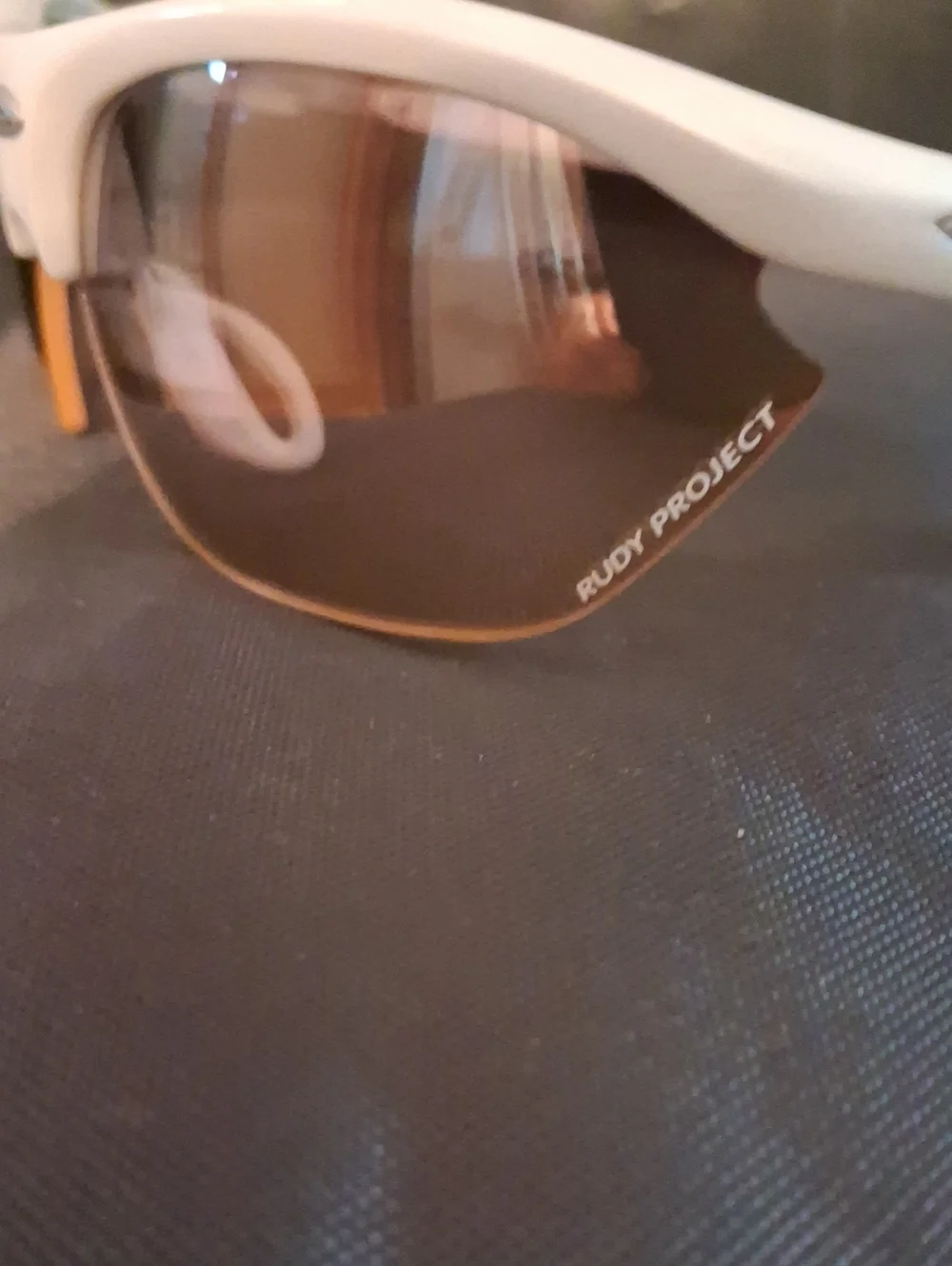 Ruby Project White Sport Sunglasses with Amber Mirror Lenses